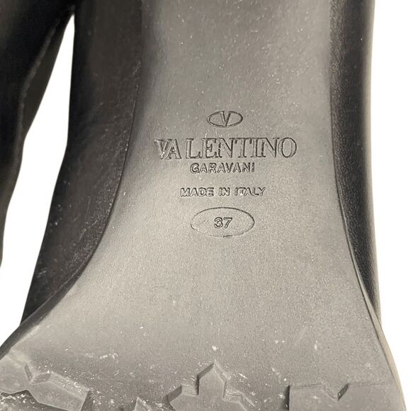 Valentino Garavani Rockstud High-Heel Studded Strap Combat Boots EU 37 Lace Up - Picture 9 of 9